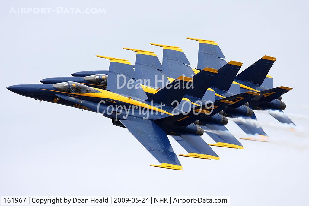 161967, McDonnell Douglas F/A-18A Hornet C/N 0183/A144, US Navy Blue Angels performing at NAS Patuxent River Air Expo 2009.
