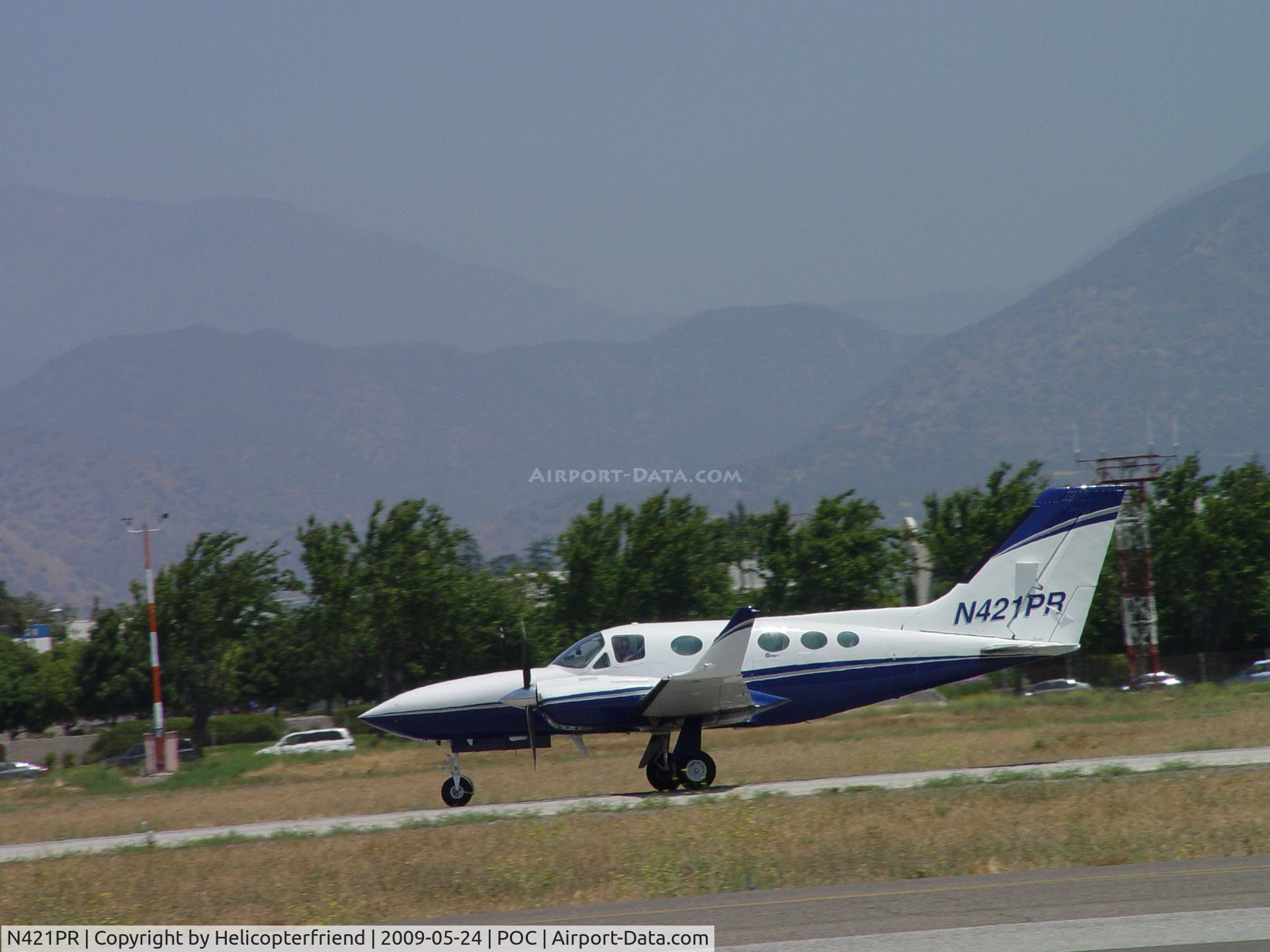 N421PR, 1975 Cessna 421C Golden Eagle C/N 421C-0027, Under power rolling westbound on 26L