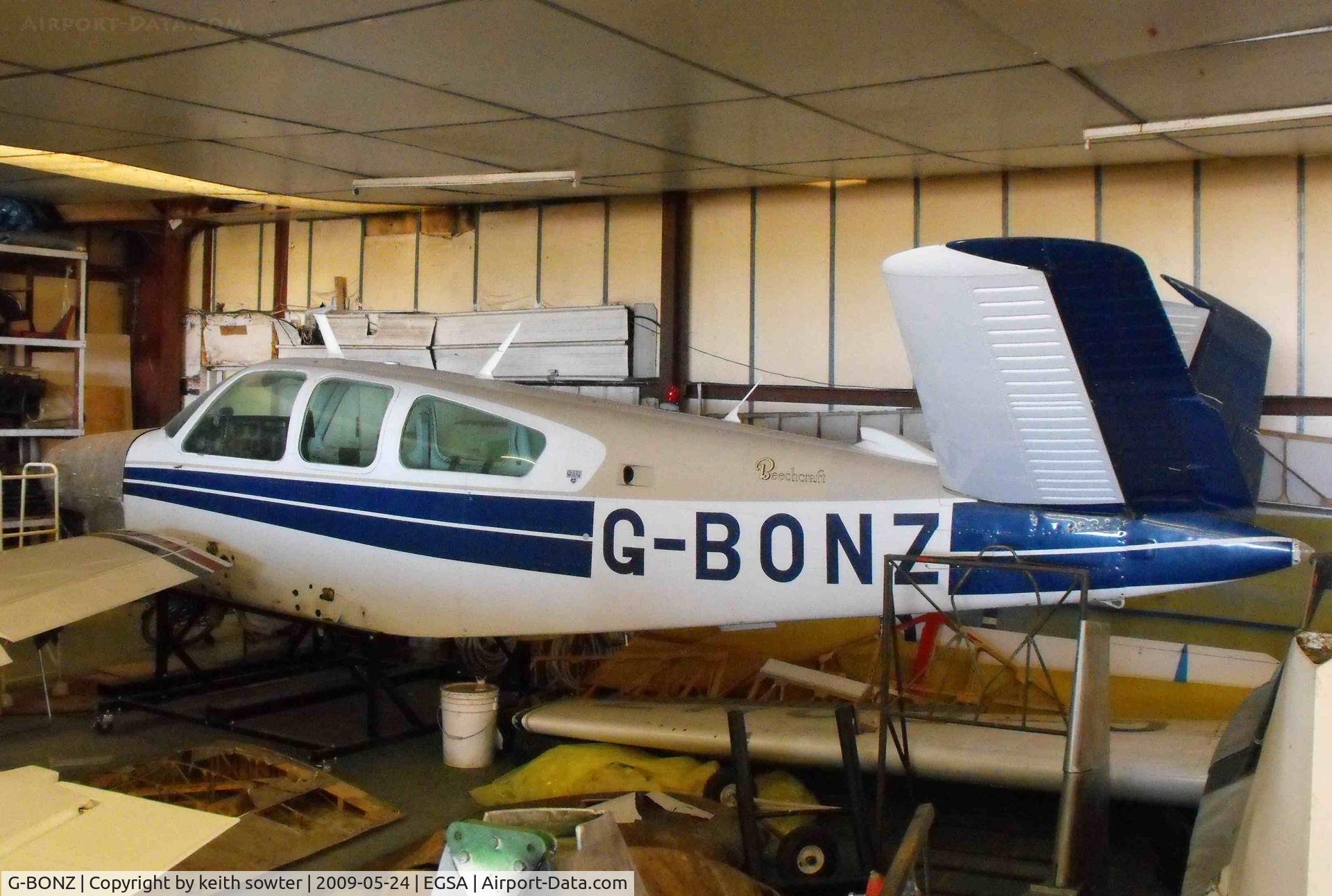 G-BONZ, 1979 Beech V35B Bonanza C/N D-10282, Dismantled in the Hangar at Shipdham