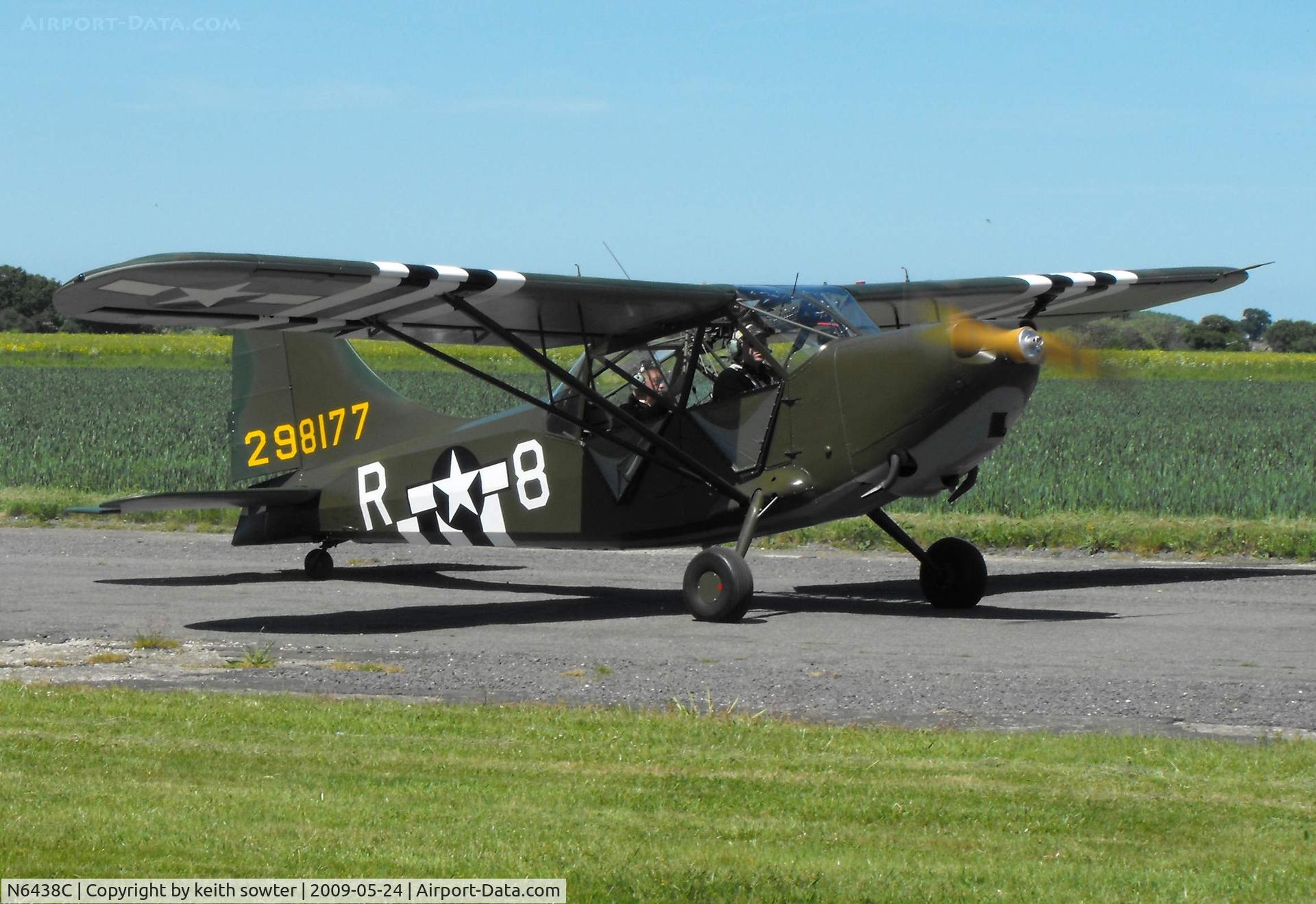 N6438C, 1942 Stinson L-5 Sentinel C/N 1428, Visiting aircraft at Little Snoring Fly-In