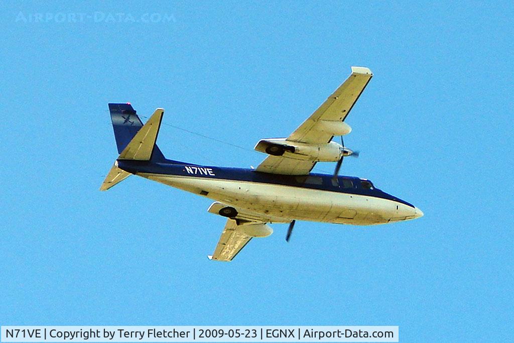 N71VE, 1972 Aero Commander 690 C/N 11043, Based AC690 lifts off from East Midlands
