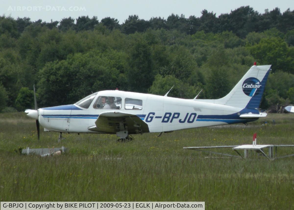 G-BPJO, 1988 Piper PA-28-161 Cadet C/N 28-41014, JUST LEAVING THE VISITORS PARKING