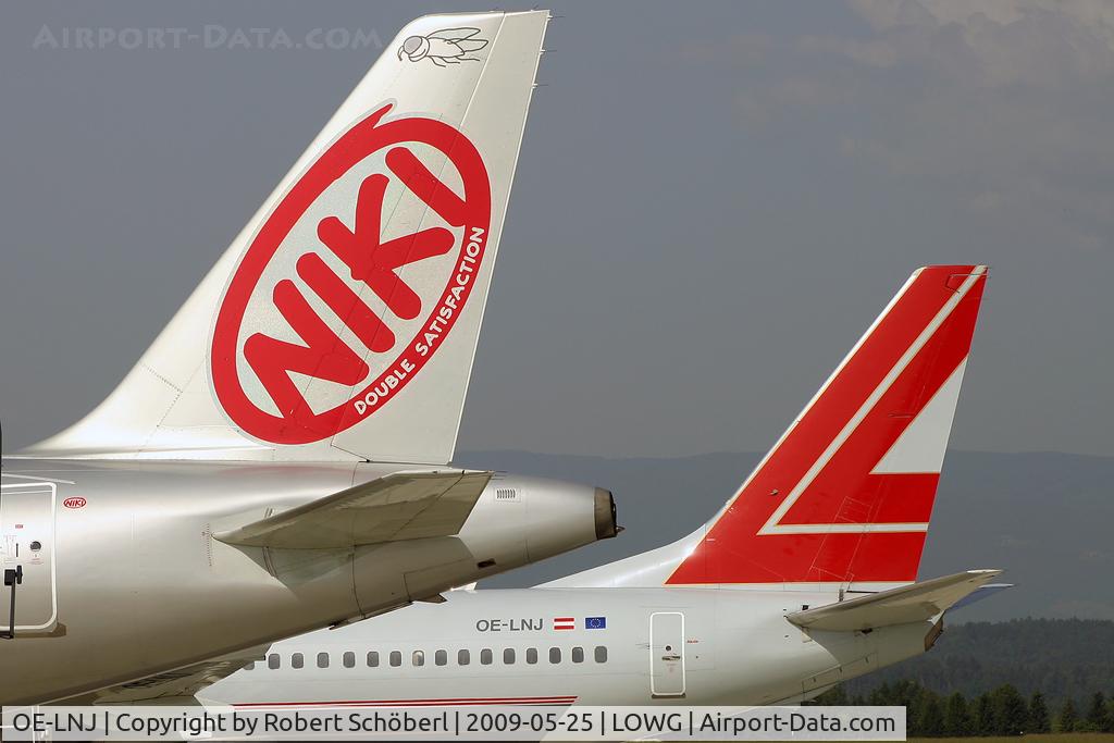 OE-LNJ, 1998 Boeing 737-8Z9 C/N 28177, Nice view. One person, two airlines.