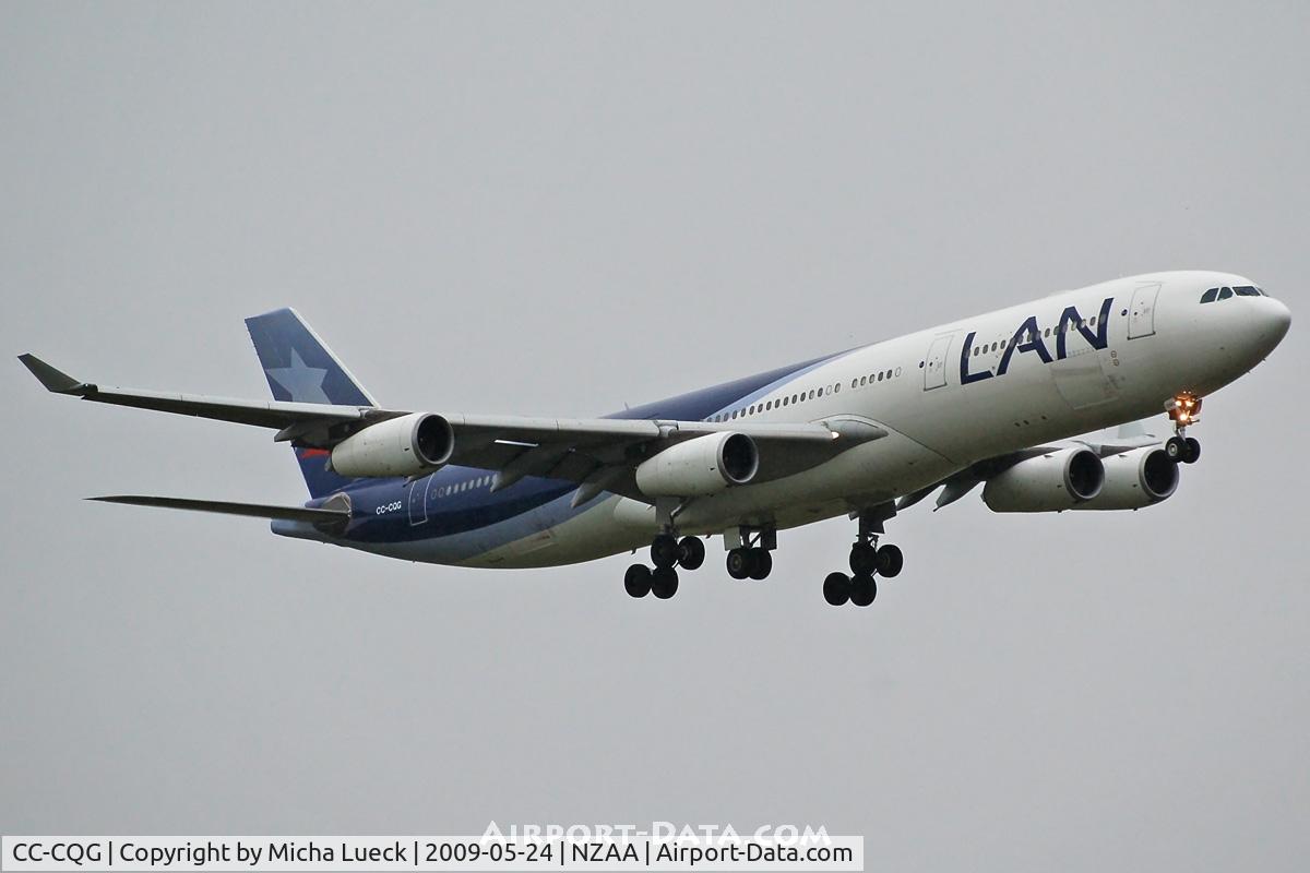 CC-CQG, 1997 Airbus A340-313X C/N 167, On finals in the rain