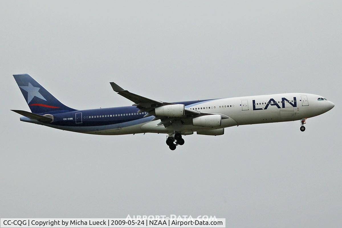 CC-CQG, 1997 Airbus A340-313X C/N 167, On finals in the rain