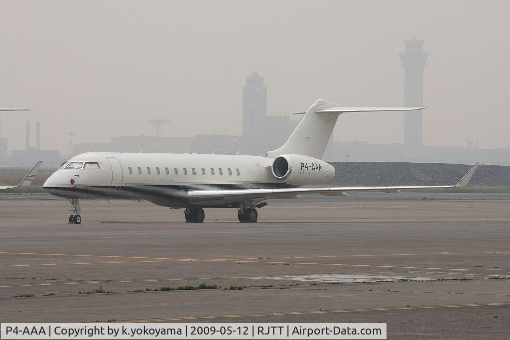 P4-AAA, Bombardier BD-700-1A10 Global Express C/N 9136, stay.to.RJTT