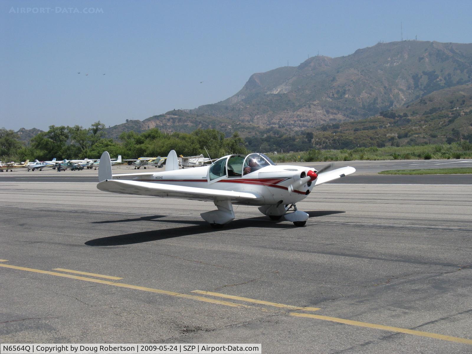 N6564Q, 1965 Alon A2 Aircoupe C/N A-64, 1965 Alon AirCoupe A2, Continental C90 90 Hp, taxi
