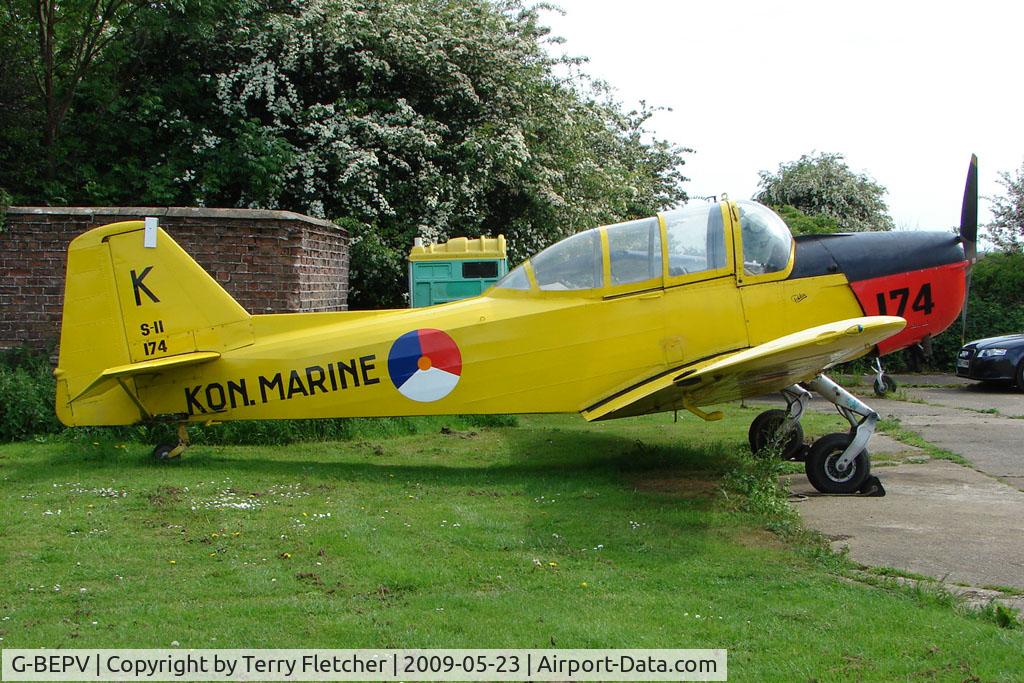 G-BEPV, 1950 Fokker S.11-1 Instructor C/N 6274, 1950 Fokker S11-1 parked at a rural Midlands airfield