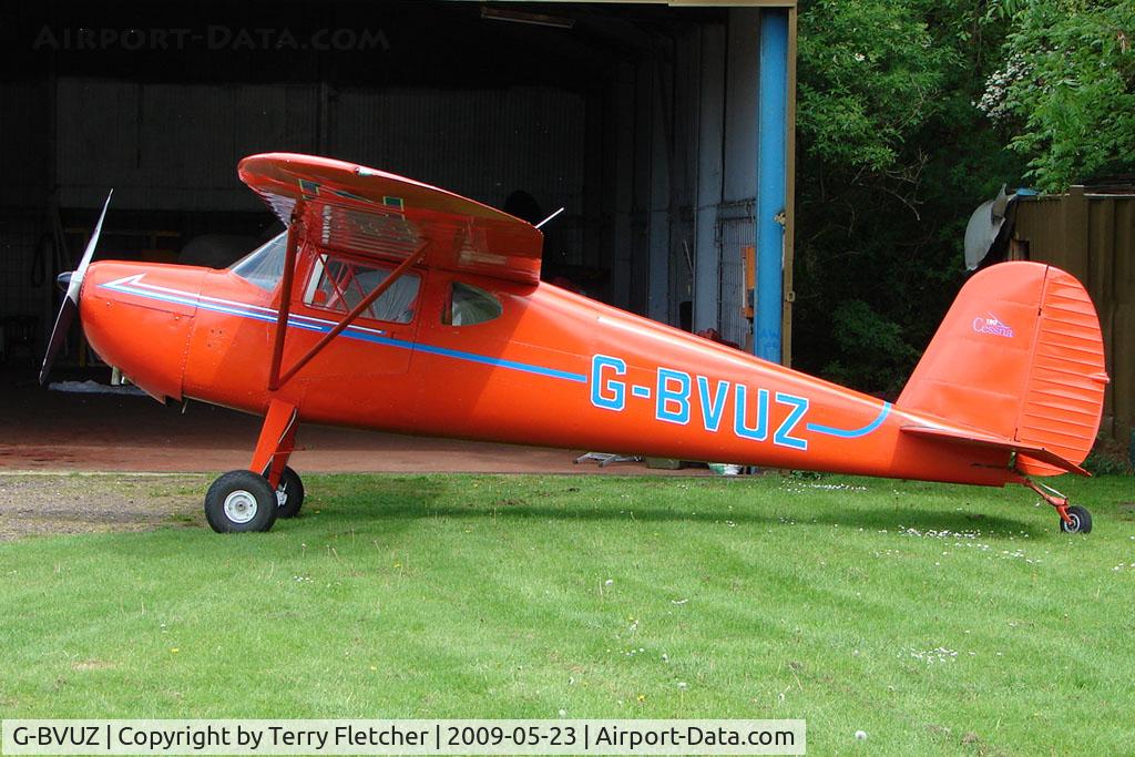 G-BVUZ, 1946 Cessna 120 C/N 11334, 1946 Cessna parked at a rural Midlands airfield