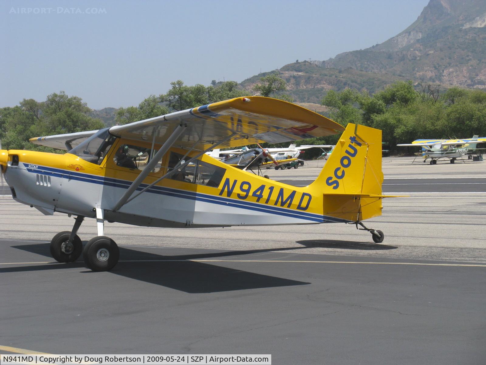 N941MD, 1996 American Champion 8GCBC Scout C/N 375-96, 1996 American Champion 8GCBC SCOUT, Lycoming O-360-E2C 180 Hp, spades, quick-release door, taxi off Rwy 22
