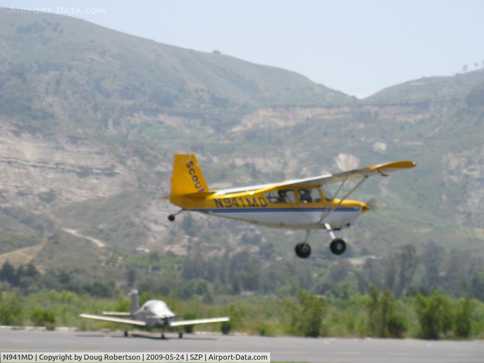 N941MD, 1996 American Champion 8GCBC Scout C/N 375-96, 1996 American Champion 8GCBC SCOUT, Lycoming O-360-E2C 180 Hp, spades, quick-release door, takeoff climb Rwy 22