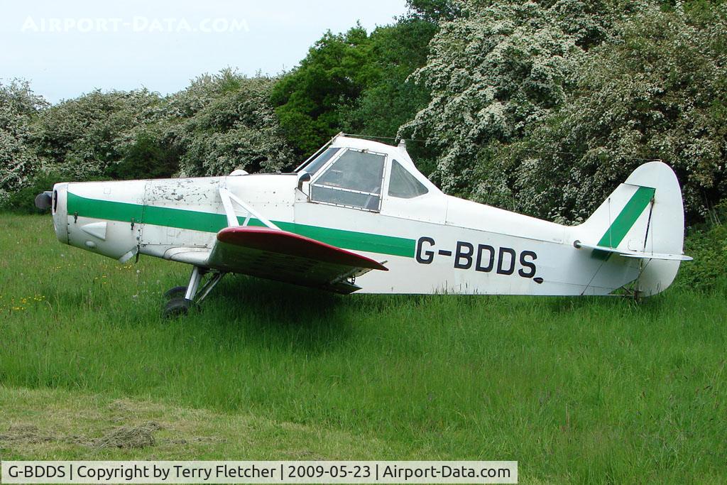 G-BDDS, 1968 Piper PA-25-235 Pawnee C/N 25-4757, Sad looking Pawnee parked at a rural Midlands airfield