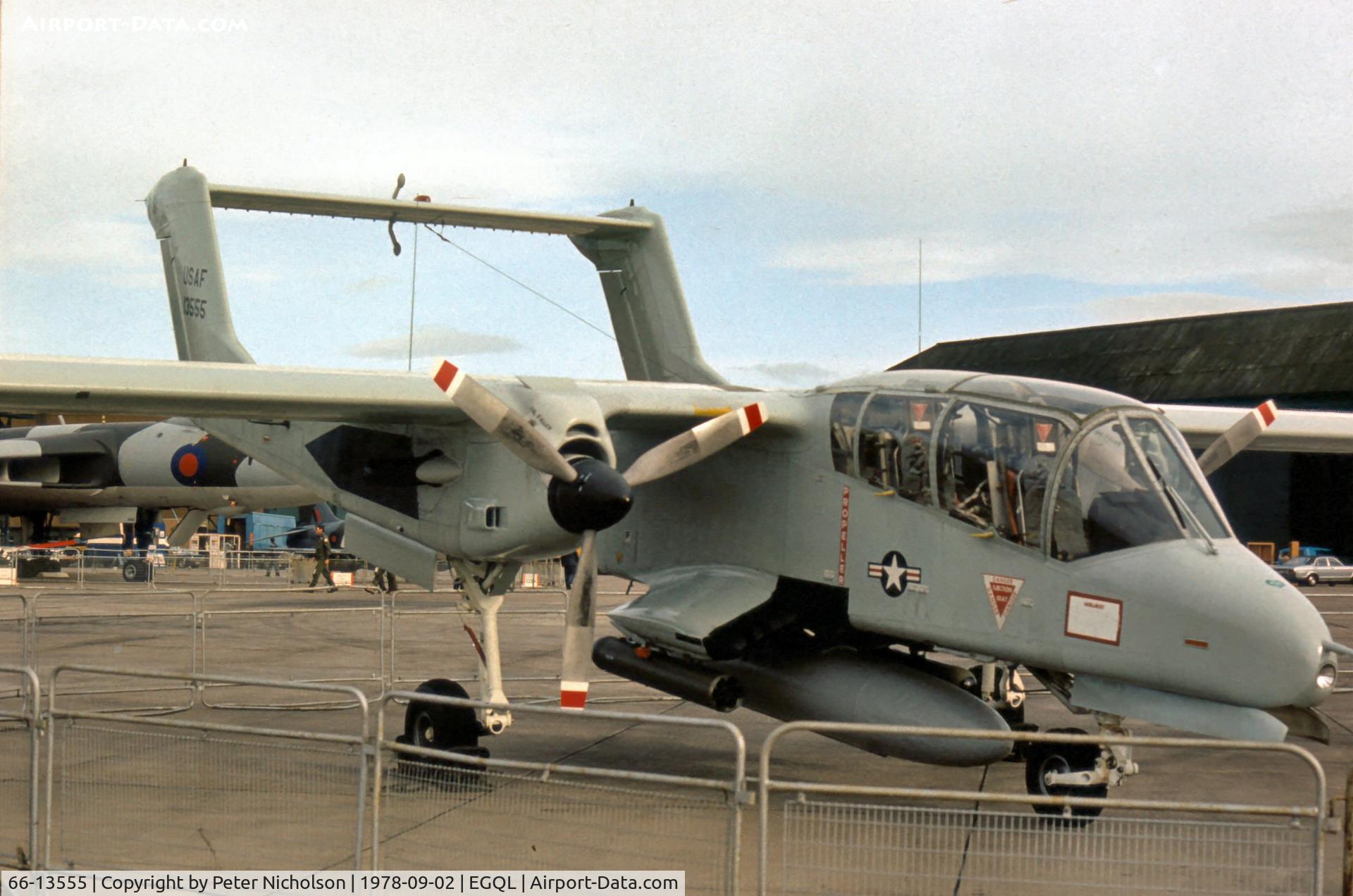 66-13555, 1966 North American Rockwell OV-10A Bronco C/N 305-4, OV-10A Bronco of 601 Tactical Control Wing on display at the 1978 RAF Leuchars Airshow.