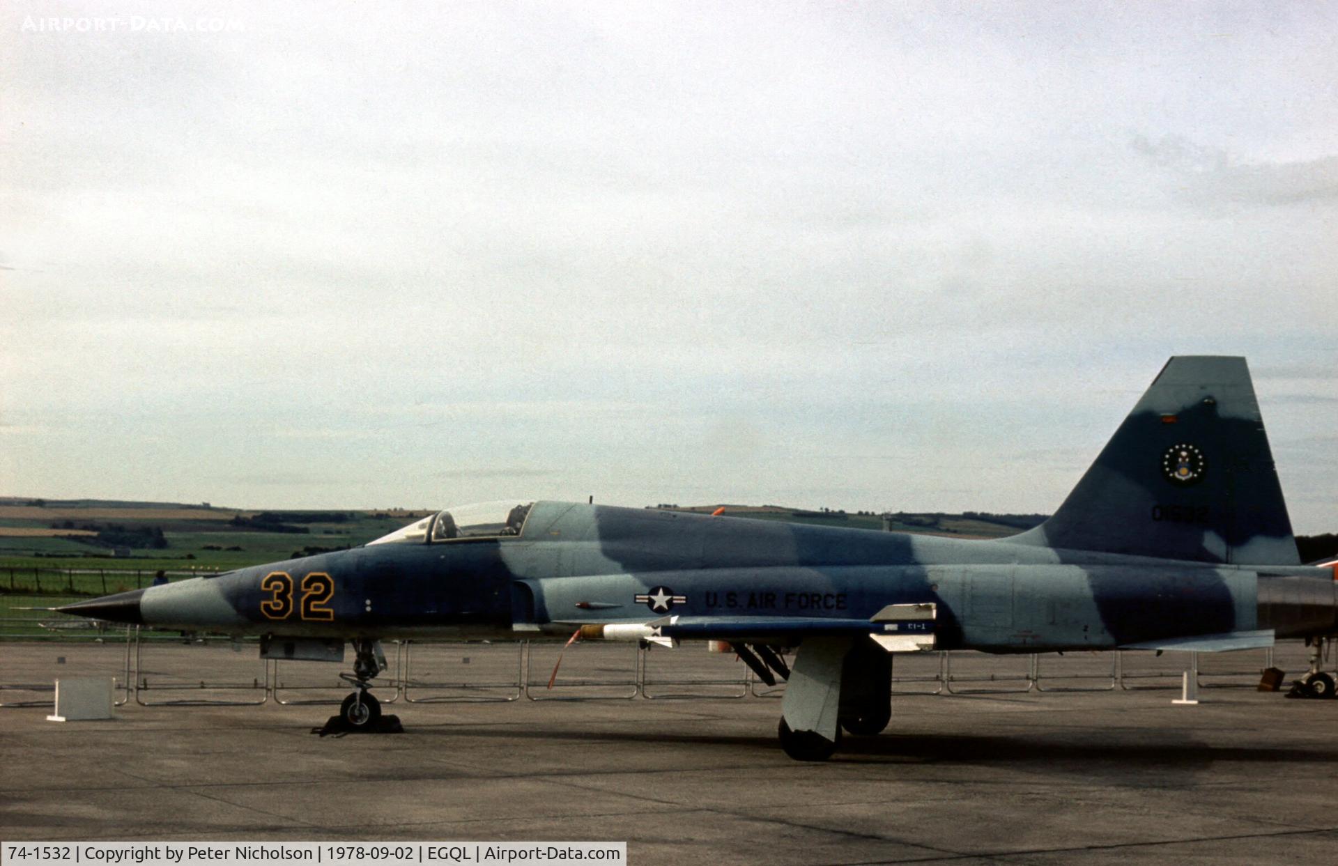 74-1532, 1974 Northrop F-5E Tiger II C/N R.1190, Another view of the 527th Tactical Fighter Training Aggressor Squadron Tiger at the 1978 Leuchars Airshow.