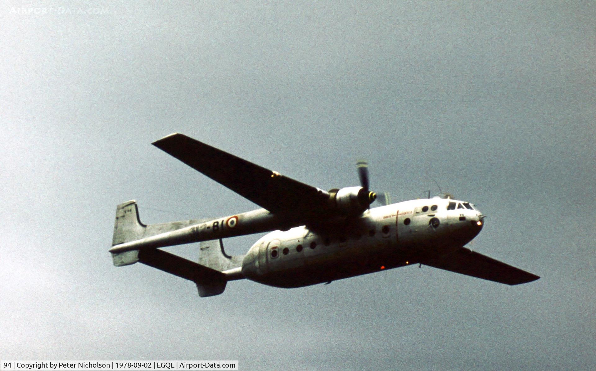 94, Nord N-2501F Noratlas C/N 94, Noratlas support aircraft for the Patrouille de France aerobatic display team at the 1978 Leuchars Airshow.