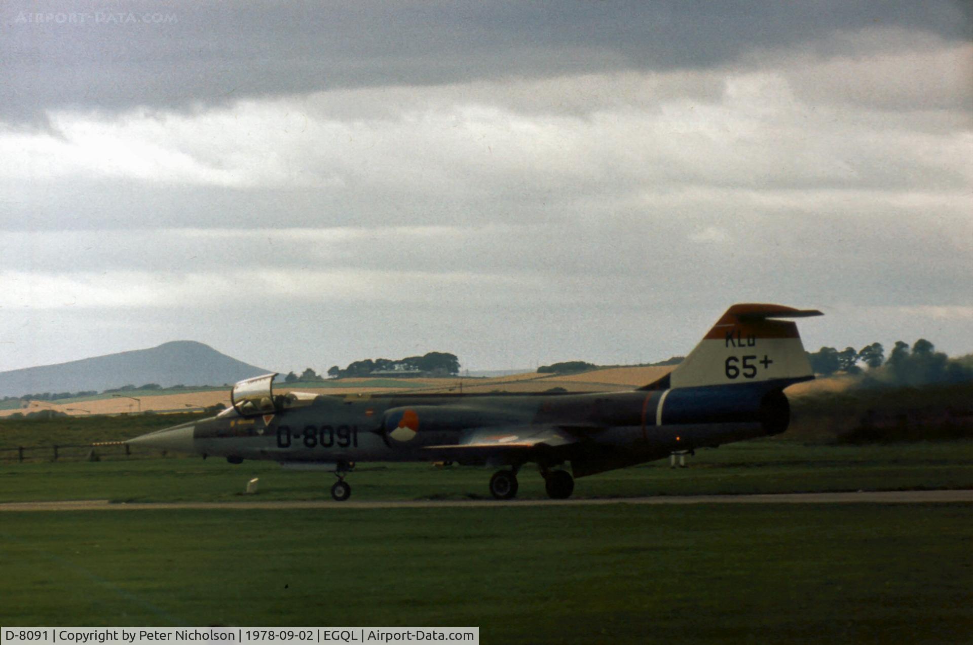 D-8091, 1963 Lockheed F-104G Starfighter C/N 683-8091, F-104G Starfighter of 332/333 Squadron Royal Netherlands Air Force at the 1978 Leuchars Airshow.