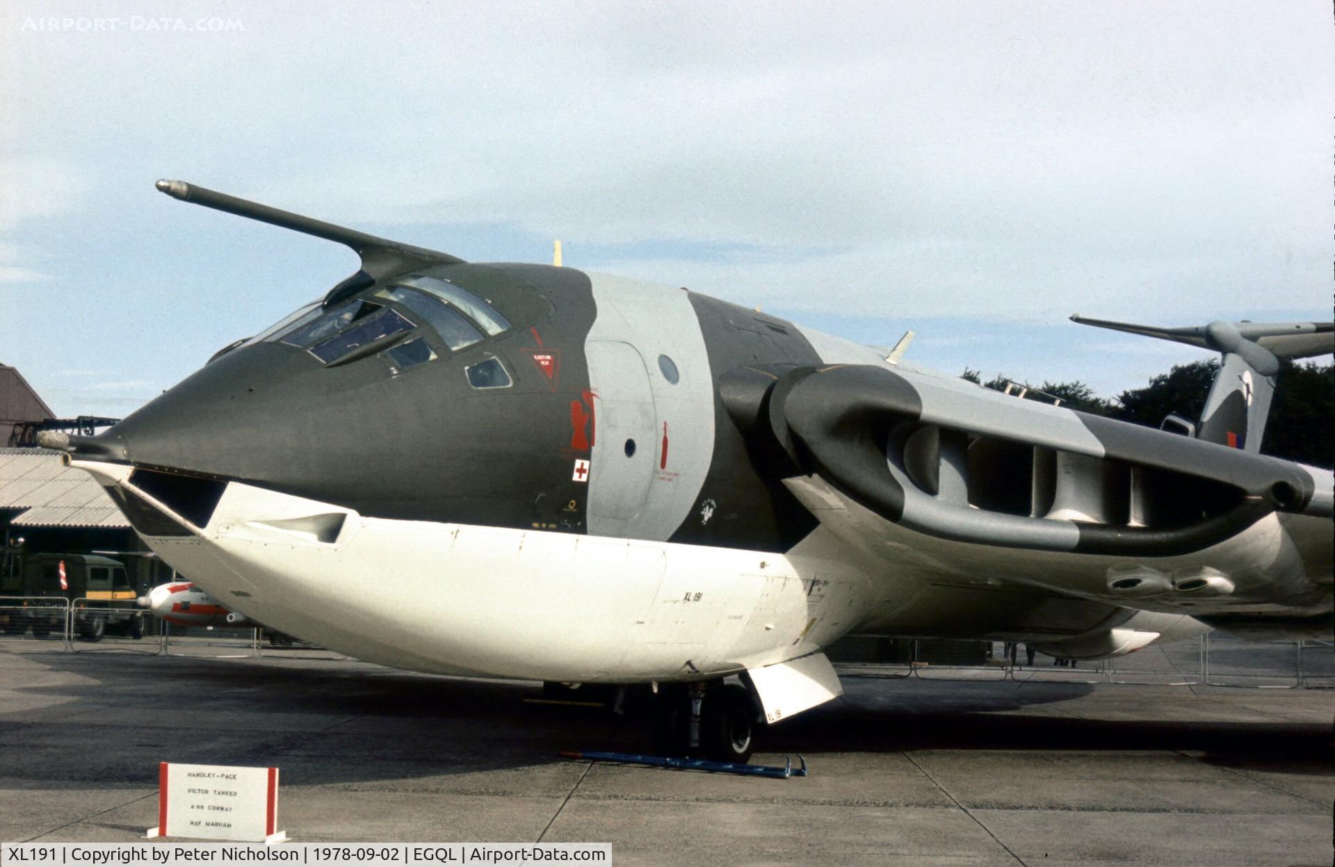 XL191, 1962 Handley Page Victor K.2 C/N HP80/72, Victor K.2 of 55 Squadron on display at the 1978 Leuchars Airshow.