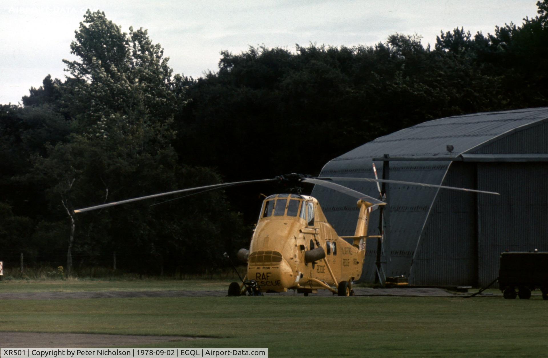 XR501, 1963 Westland Wessex HC.2 C/N WA126, Wessex HAR.2 of 22 Squadron on stand-by duty at the 1978 Leuchars Airshow.
