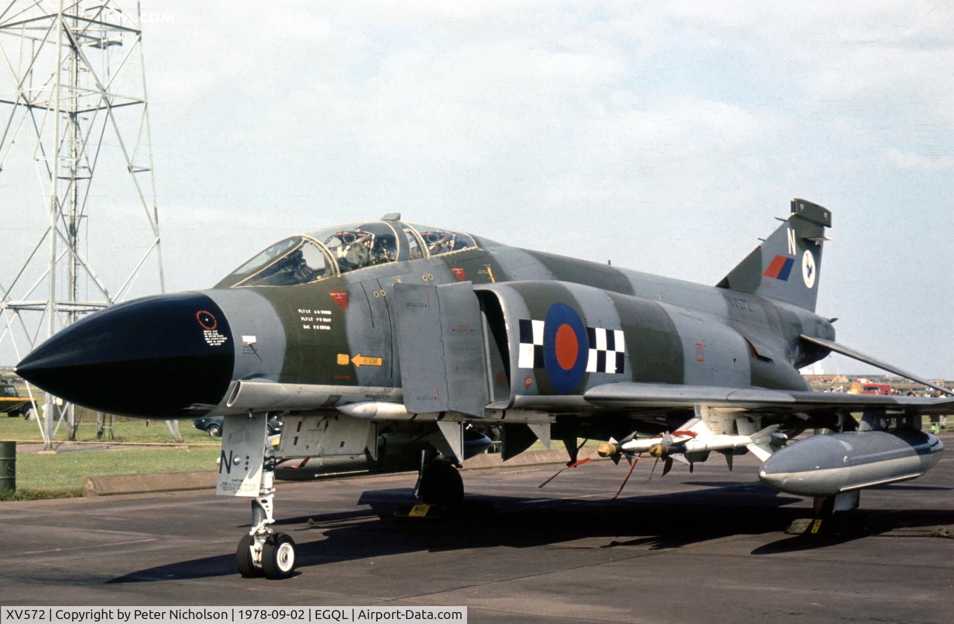 XV572, 1968 McDonnell Douglas Phantom FG1 C/N 9326/3042, Phantom FG.1 of 43 Squadron on display at the 1978 Leuchars Airshow.