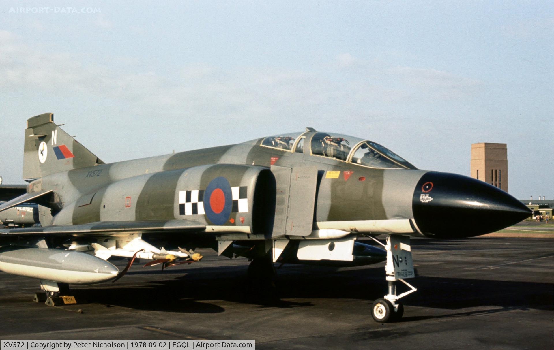 XV572, 1968 McDonnell Douglas Phantom FG1 C/N 9326/3042, Another view of the 43 Squadron Phantom FG.1 on display at the 1978 Leuchars Airshow.