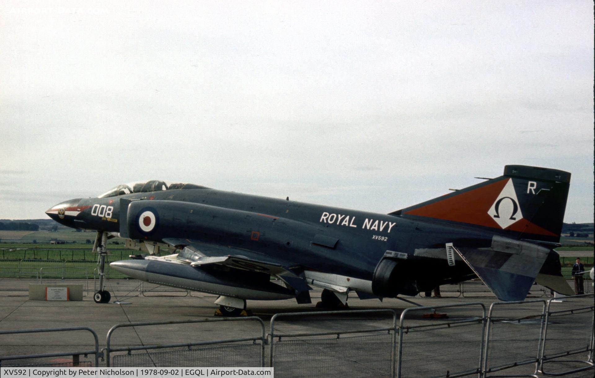 XV592, 1969 McDonnell Douglas Phantom FG1 C/N 9346/3424, Another view of the 892 Squadron Phantom FG.1 on display at the 1978 Leuchars Airshow.