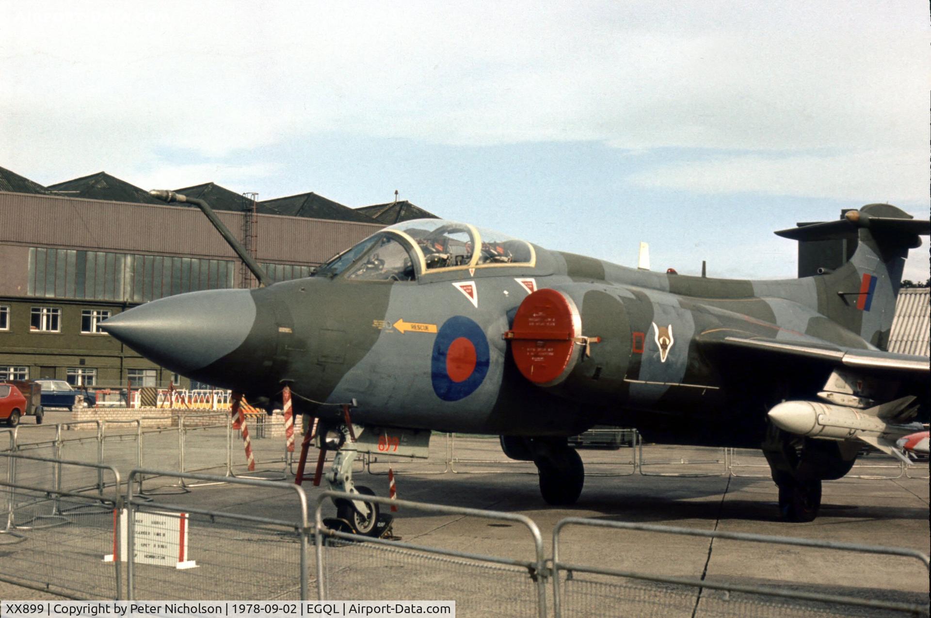 XX899, 1976 Hawker Siddeley Buccaneer S.2B C/N B3-04-75, Buccaneer S.2B of 12 Squadron on display at the 1978 Leuchars Airshow.