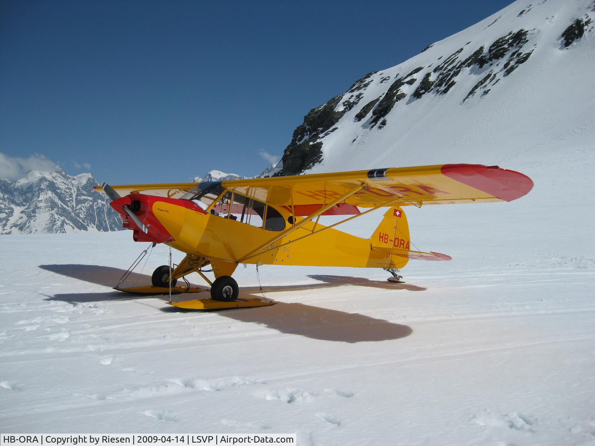 HB-ORA, 1959 Piper PA-18-150 Super Cub C/N 18-7049, After rebuild, were on glacier Petersgrad
