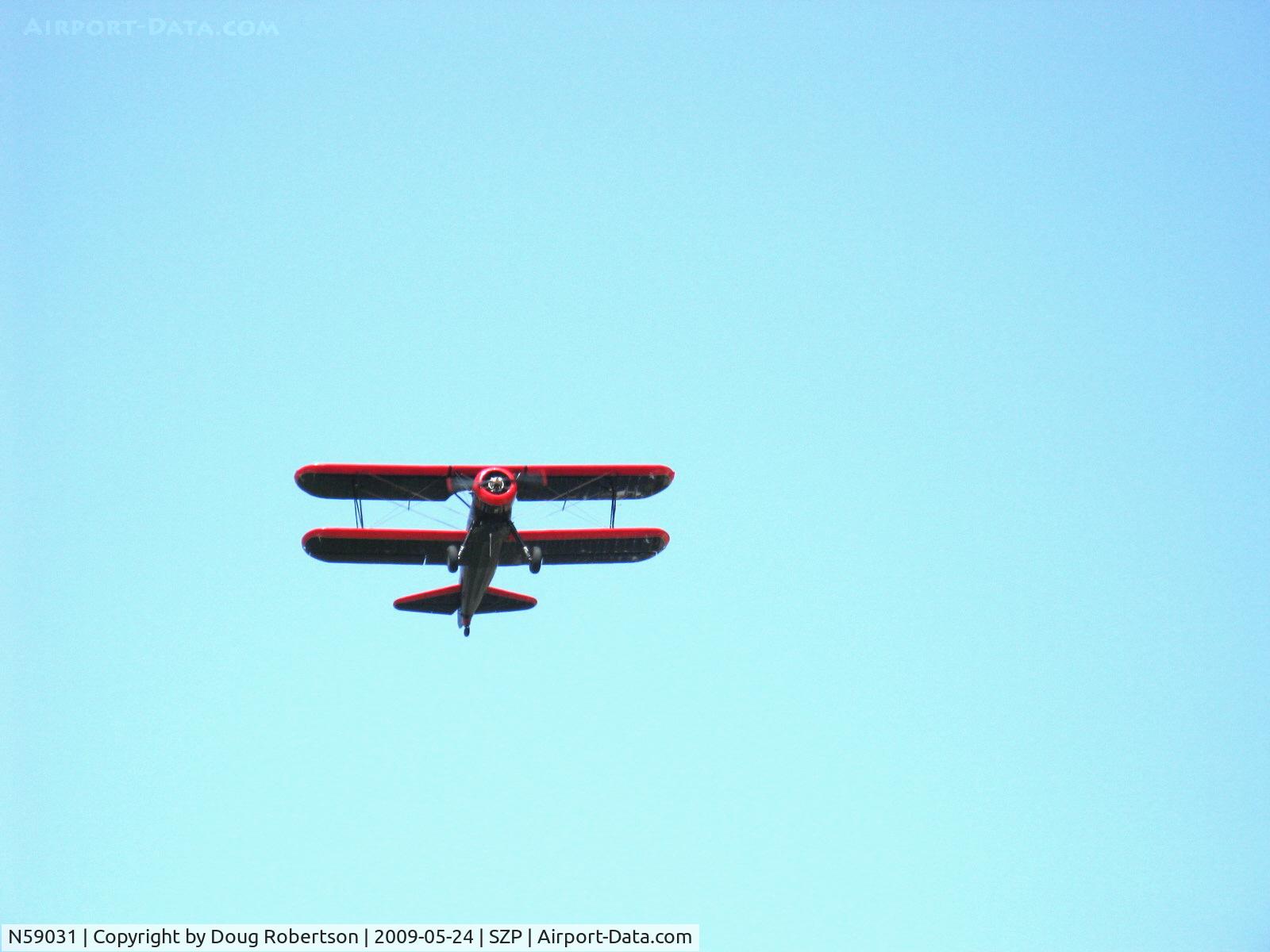 N59031, 1941 Boeing A75N1(PT17) C/N 75-3808, 1941 Boeing Stearman A75N1 (PT-17 KAYDET), Continental W670 220 Hp, another takeoff climb Rwy 22