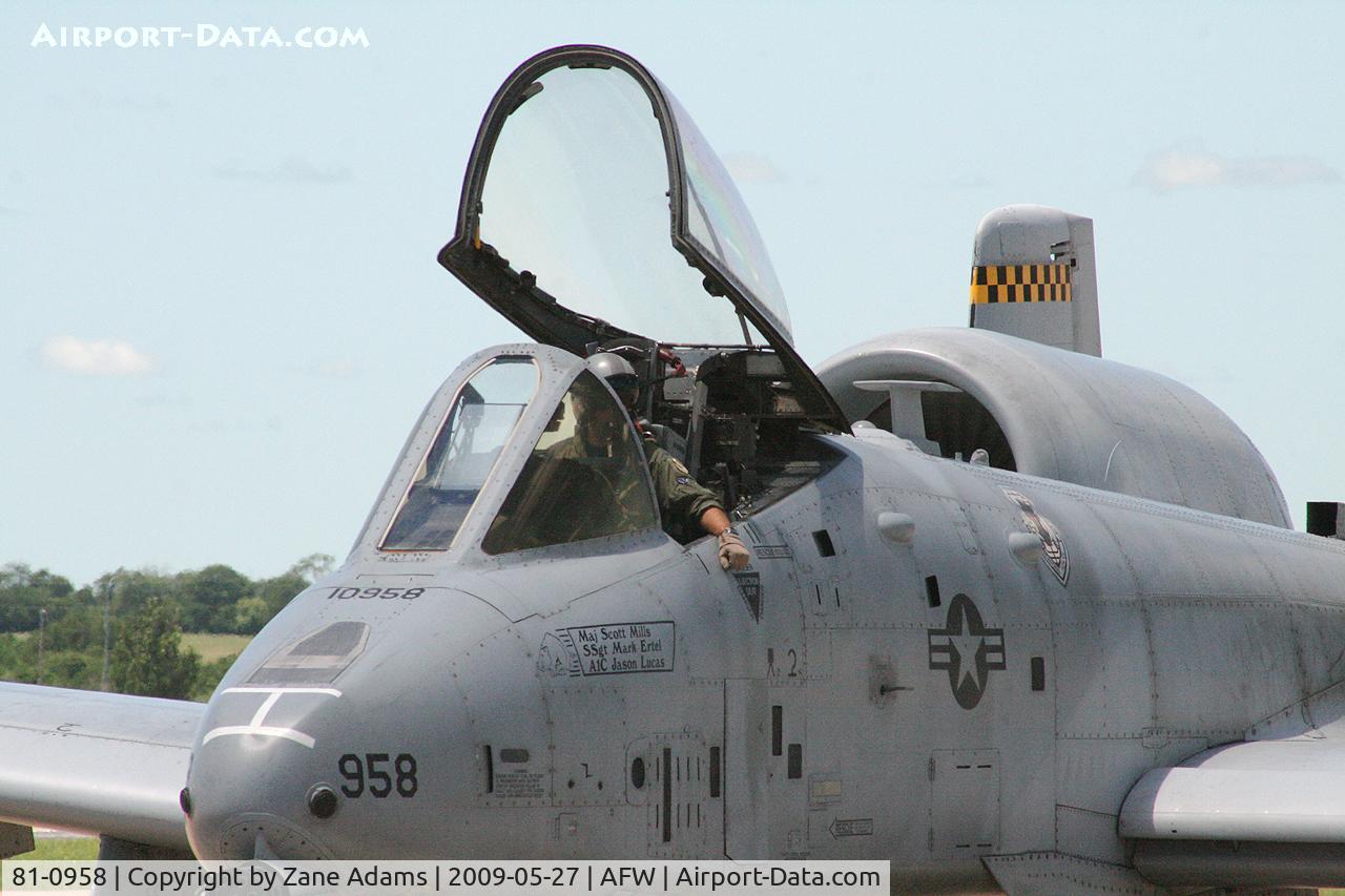 81-0958, 1981 Fairchild Republic A-10A Thunderbolt II C/N A10-0653, At Alliance, Fort Worth