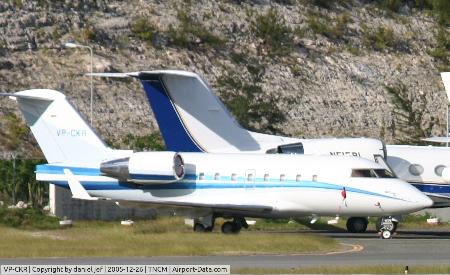 VP-CKR, 2004 Bombardier Challenger 604 (CL-600-2B16) C/N 5597, park at the cargo ramp