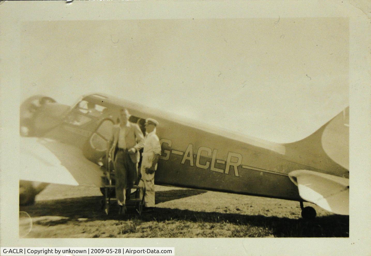 G-ACLR, Airspeed AS.5 Courier C/N 11, Came from Family photos in Rob Sykes' posession