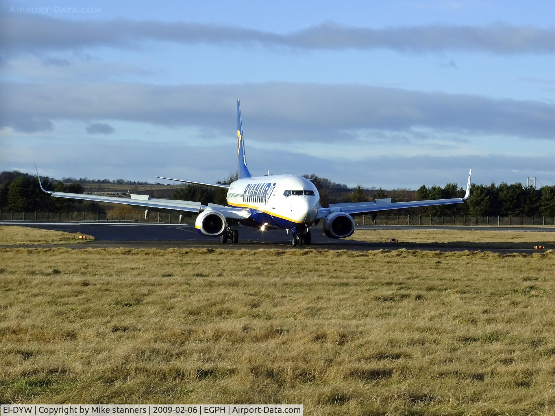 EI-DYW, 2008 Boeing 737-8AS C/N 33635, nice head on shot of Ryanair B737-8AS taxiing off runway 24