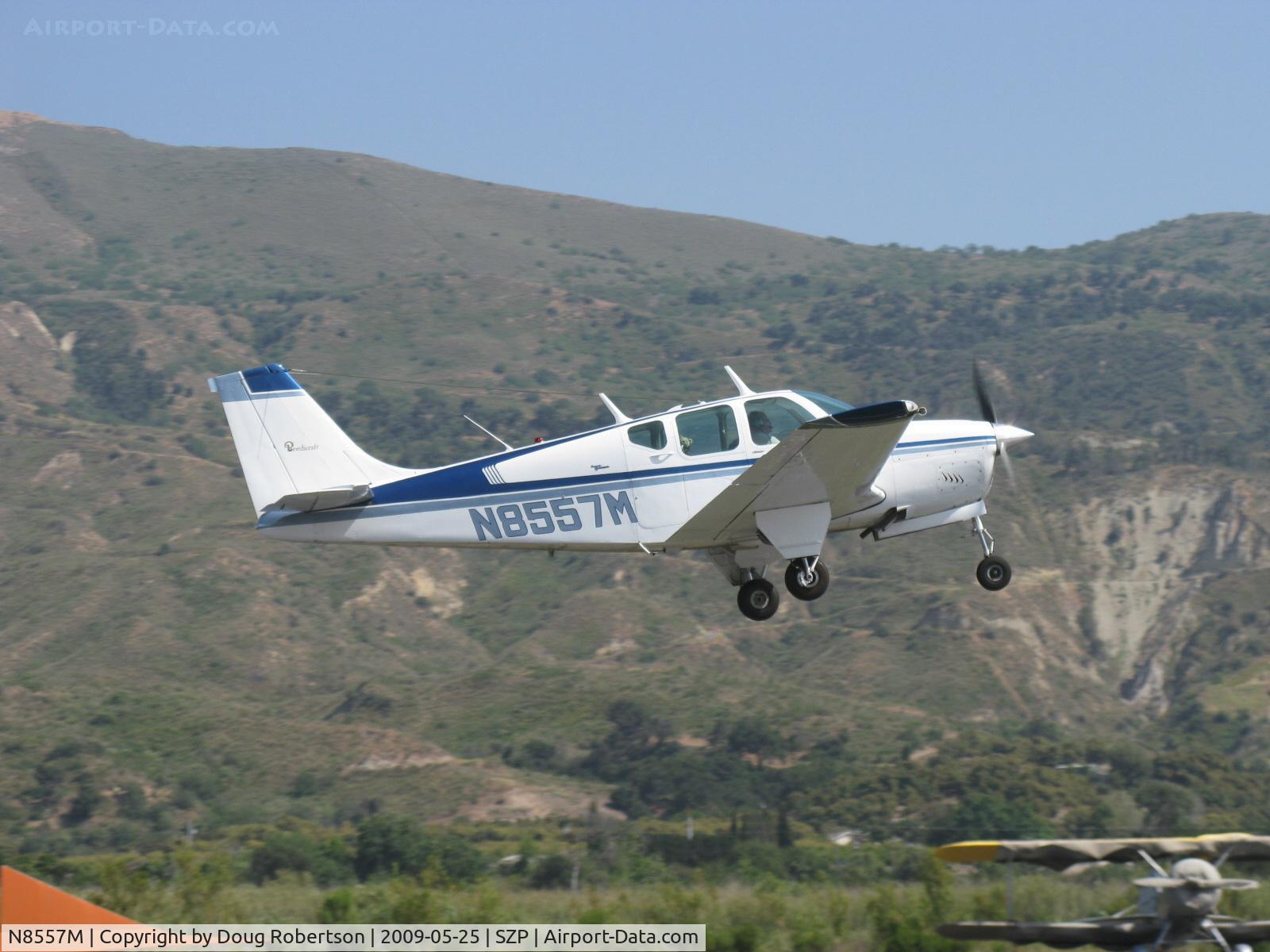 N8557M, 1963 Beech 35-B33 Debonair C/N CD-641, 1963 Beech 35-B33 DEBONAIR, Continental IO-470-K 225 Hp, takeoff climb Rwy 22