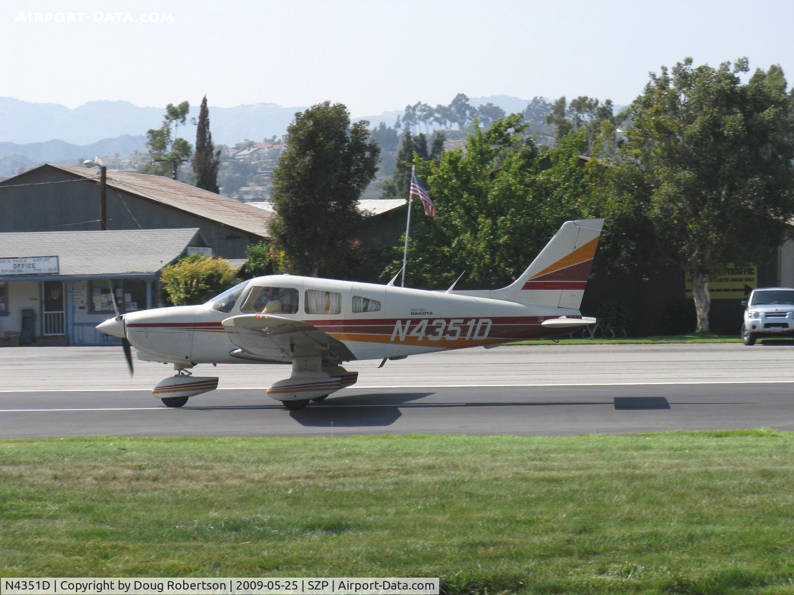 N4351D, 1984 Piper PA-28-236 Dakota C/N 28-8411016, 1984 Piper PA-28-236 DAKOTA, Lycoming O-540-J3A5D 235 hp, landing roll Rwy 22