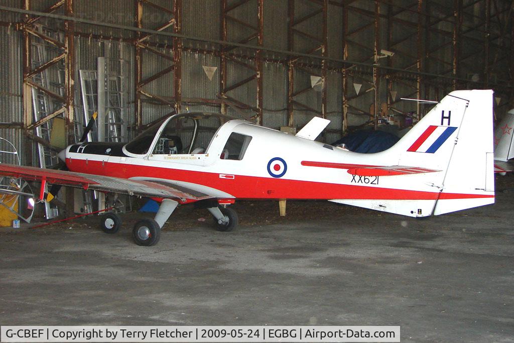 G-CBEF, 1974 Scottish Aviation Bulldog T.1 C/N BH120/286, Based Bulldog at Leicester 2009 May Bank Holiday Fly-in