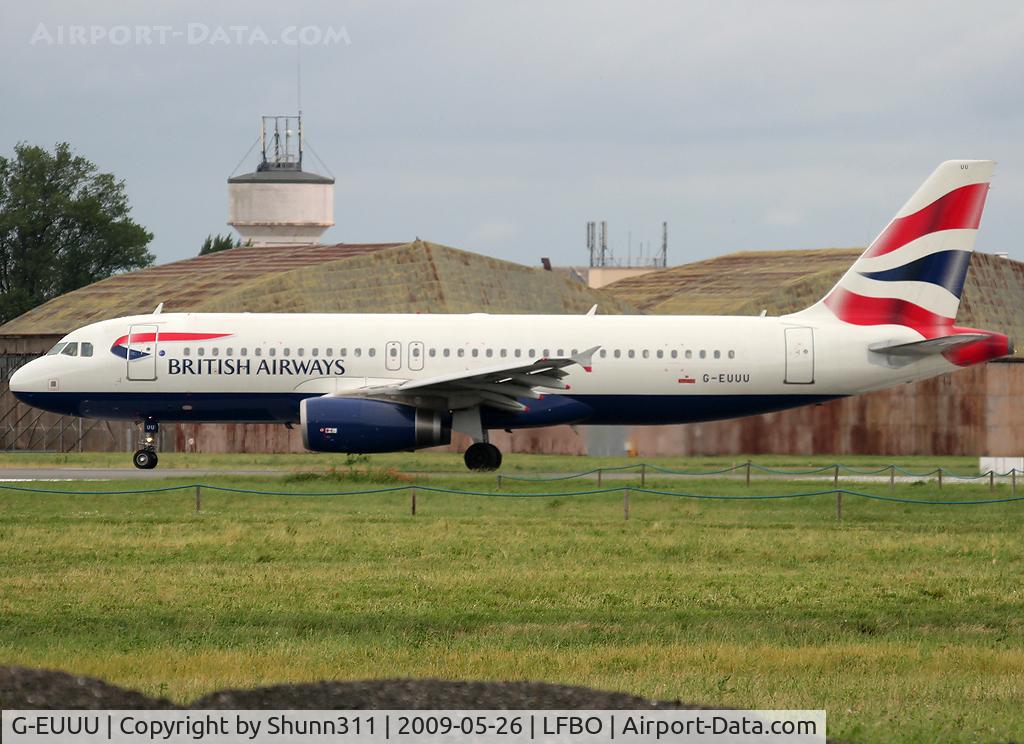 G-EUUU, 2008 Airbus A320-232 C/N 3351, Ready for take off rwy 32R