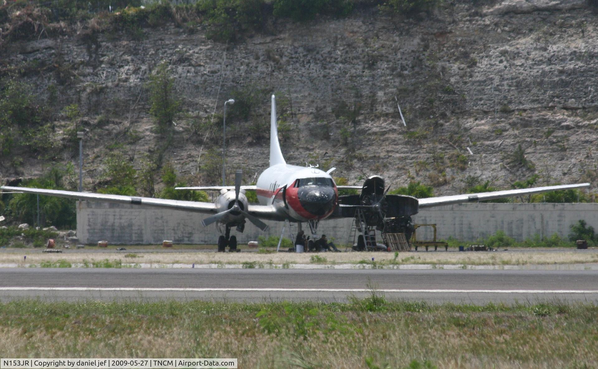 N153JR, 1953 Convair 440-38 Metropolitan C/N 117, park at the ramp for repairs.