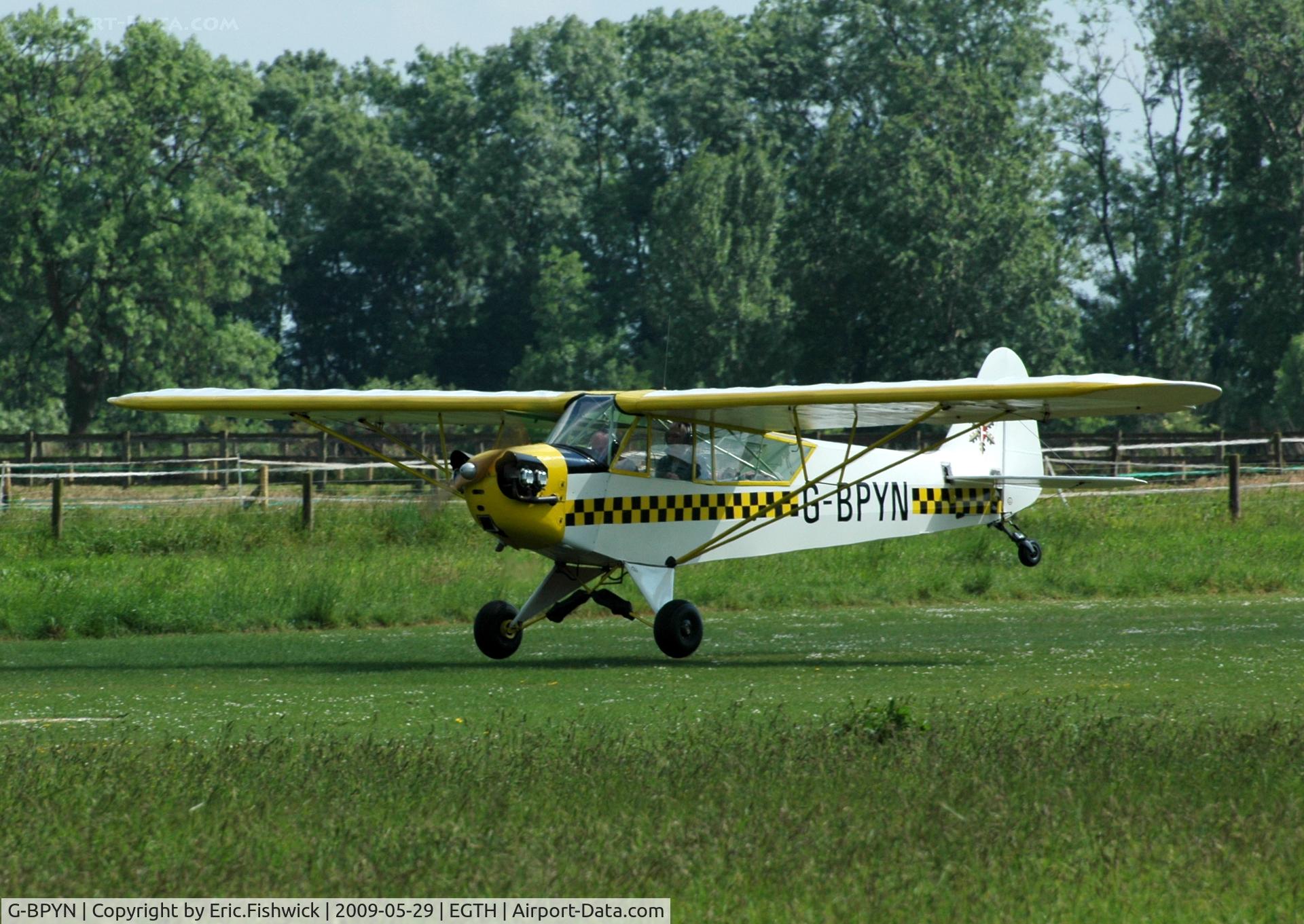 G-BPYN, 1943 Piper L-4H Grasshopper (J3C-65D) C/N 11422, 3. G-BPYN departing Shuttleworth (Old Warden) Aerodrome.