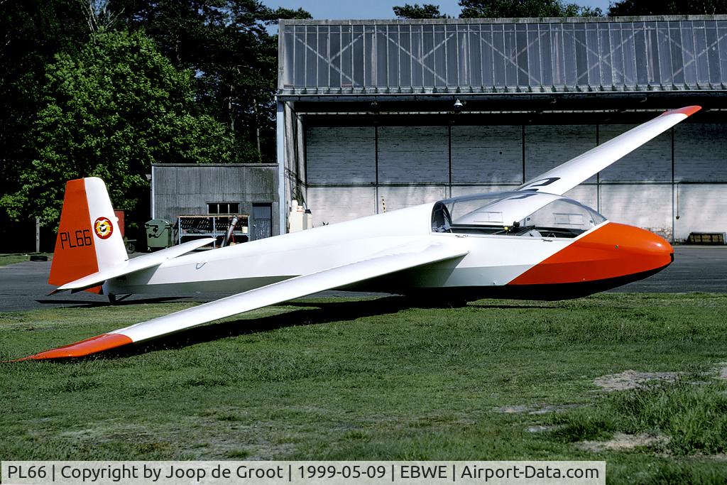 PL66, 1976 Schleicher ASK-13 C/N 13556, For years the Belgian Air Cadets used the older glider types for training. Recently the fleet was modernized and all the wooden aircraft were sold off.