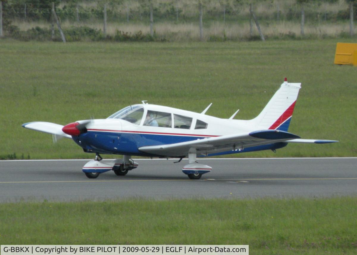 G-BBKX, 1973 Piper PA-28-180 Cherokee Challenger C/N 28-7305581, ROYAL AIRCRAFT ESTABLISHMENT AERO CLUB CHEROKEE BACK TRACKING RWY 06
