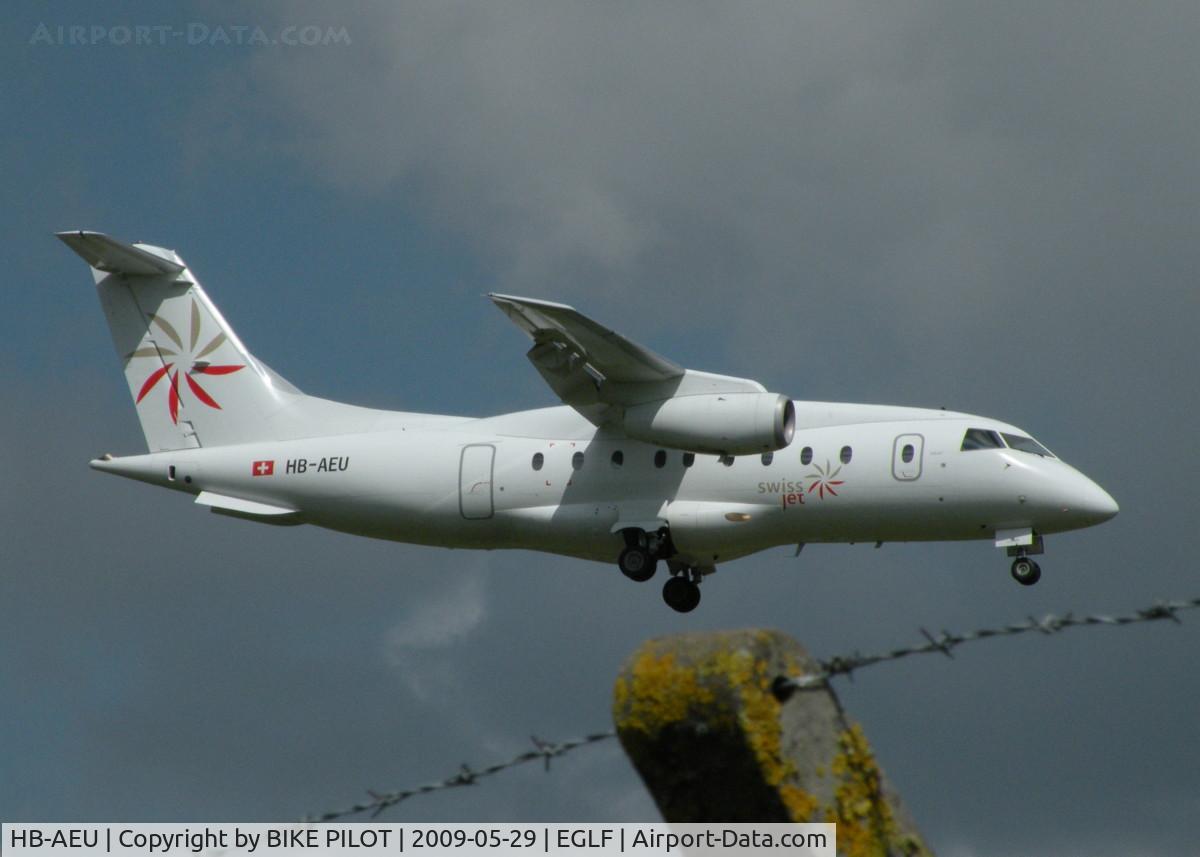 HB-AEU, 2002 Fairchild Dornier 328-300 328JET C/N 3199, OVER THE FENCE FOR RWY 06