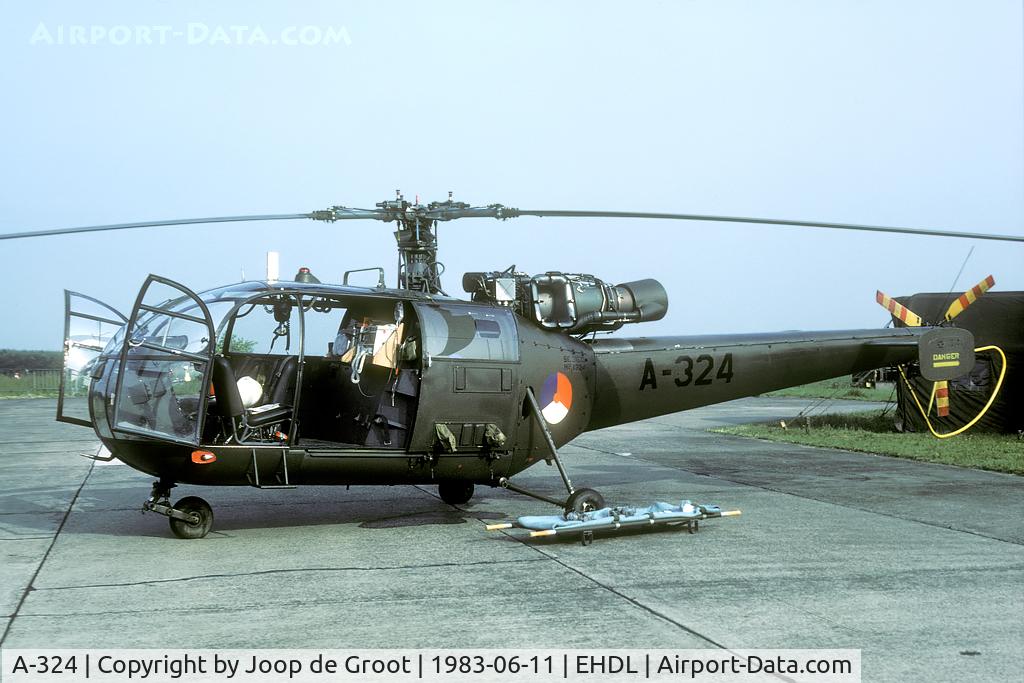 A-324, Aerospatiale SA-316B Alouette III C/N 1324, In 1983 the Alouette on the static of the KLu Open House was still in the old olive green colours.