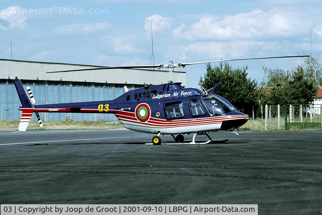 03, 1999 Bell 206B JetRanger C/N 4504, The Co-operative Key 2001 exercise brought lots of Bulgarian planes to Graf Ignatievo. A great first impression on this air force.