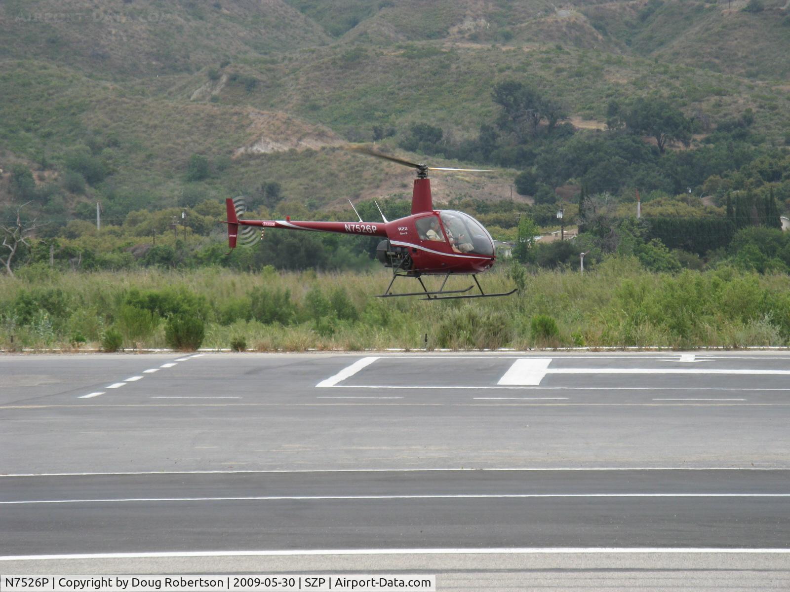 N7526P, 2003 Robinson R22 Beta C/N 3407, 2003 Robinson R22 BETA, Lycoming O-360, arrival hover