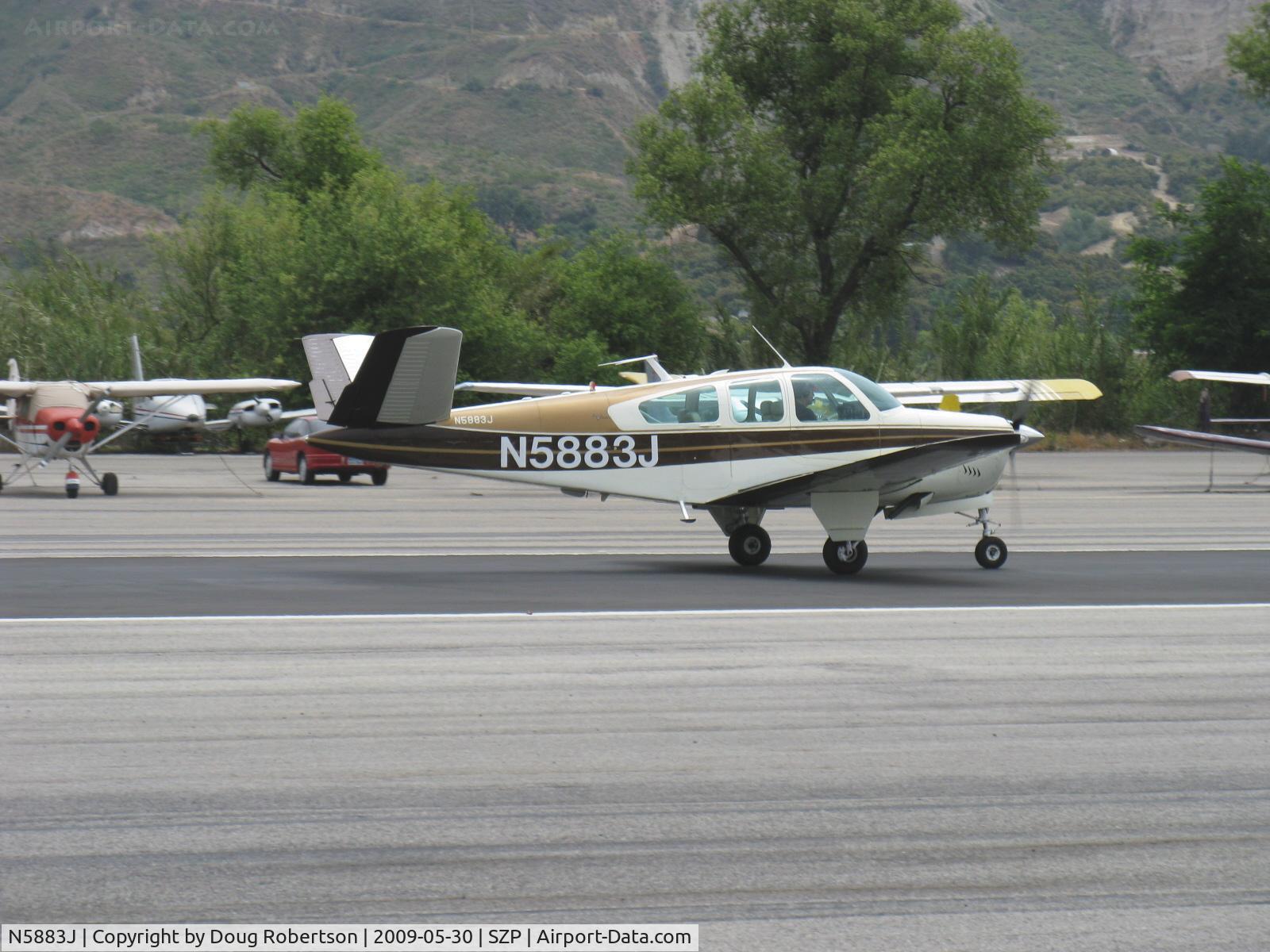 N5883J, 1965 Beech S35 Bonanza C/N D-7874, 1965 Beech S35 BONANZA, Continental IO-520-B 285 Hp, another takeoff roll Rwy 22