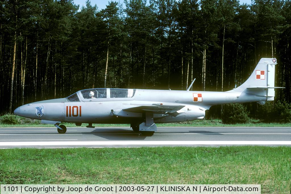 1101, PZL-Mielec TS-11 Iskra C/N 3H-1101, ready for take of from a temporary highway airstrip. Although not too wide even fighter aircraft do operate from these.