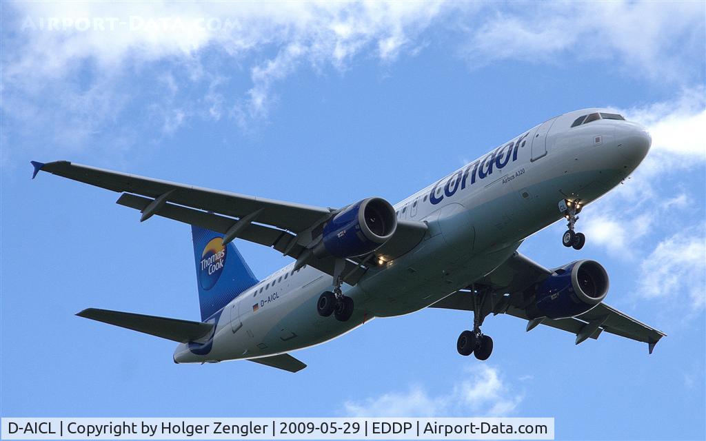 D-AICL, 2001 Airbus A320-212 C/N 1437, Just arriving LEJ straight from Crete (Greece)
