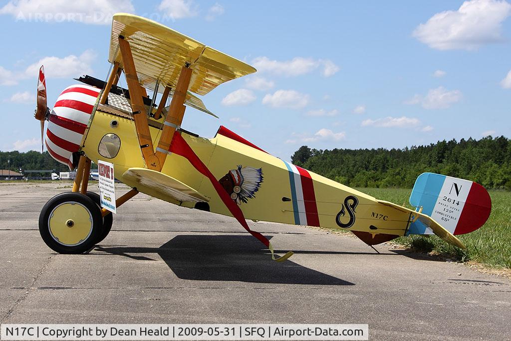 N17C, 1960 Nieuport 17 C.1 Replica C/N 1, 1960 Sorrell Nieuport 17C N17C owned by Dan White from Carolina Aviation in Edenton, NC. This aircraft is powered by a 55-hp 9-cylinder air-cooled radial engine - the Salmson AD-9.