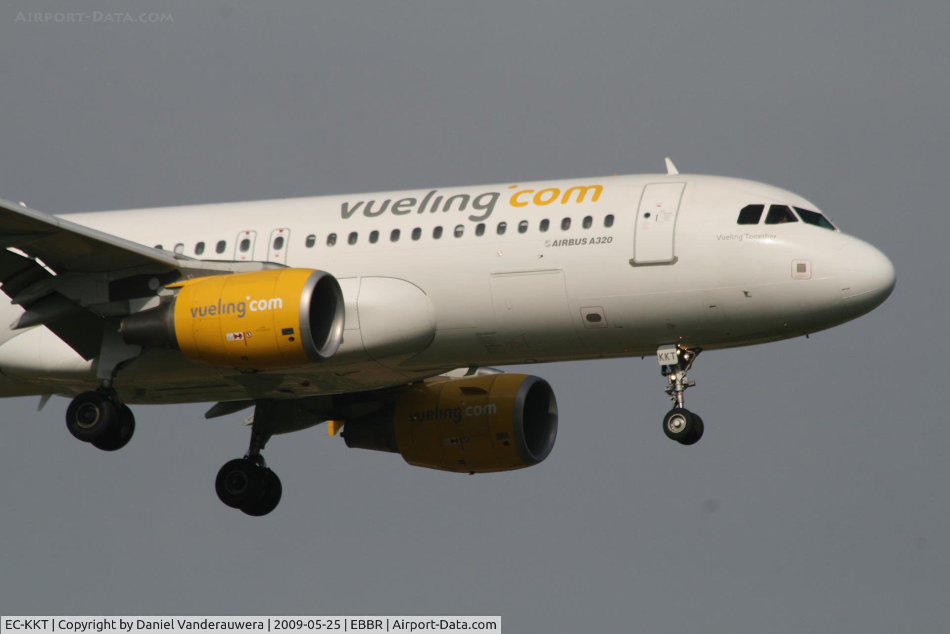 EC-KKT, 2007 Airbus A320-214 C/N 3293, arrival of flight VY8728 to rwy 02