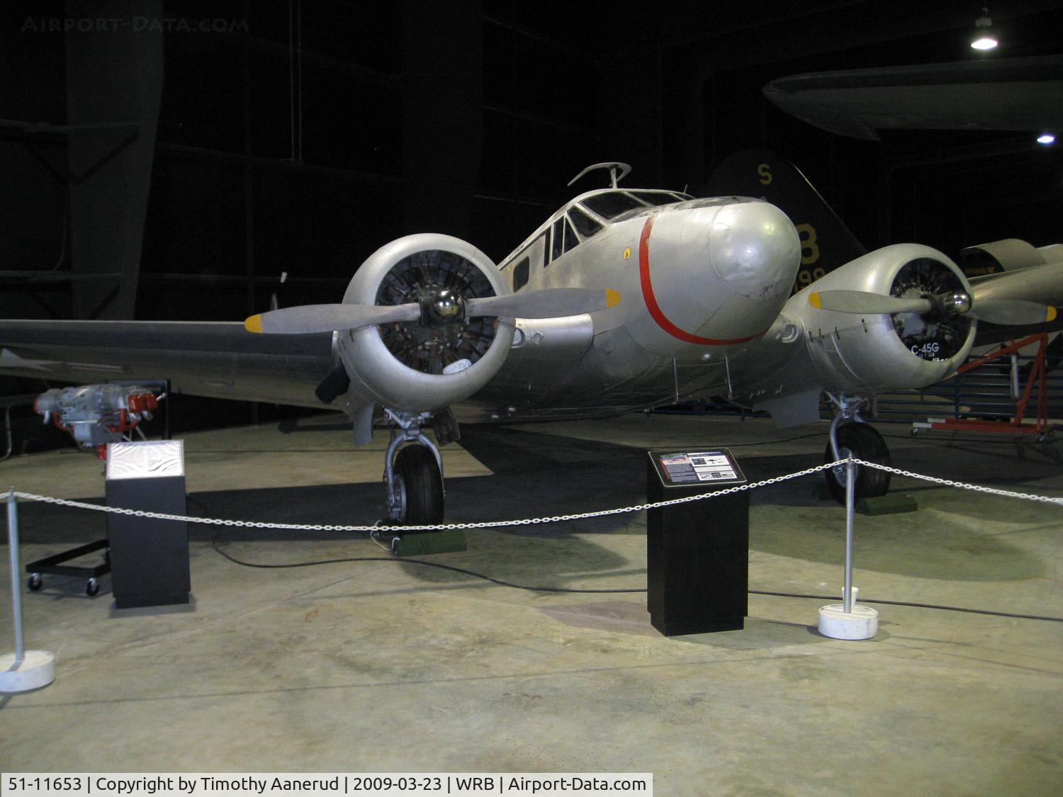 51-11653, 1951 Beech C-45G Expeditor C/N AF-210, Museum of Aviation, Robins AFB, incorrectly listed at the musuem as 52-11653